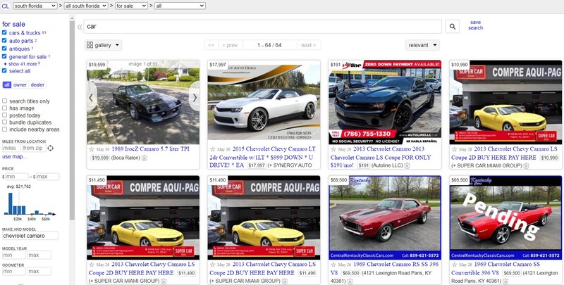 Craigslist - Car Auction Site