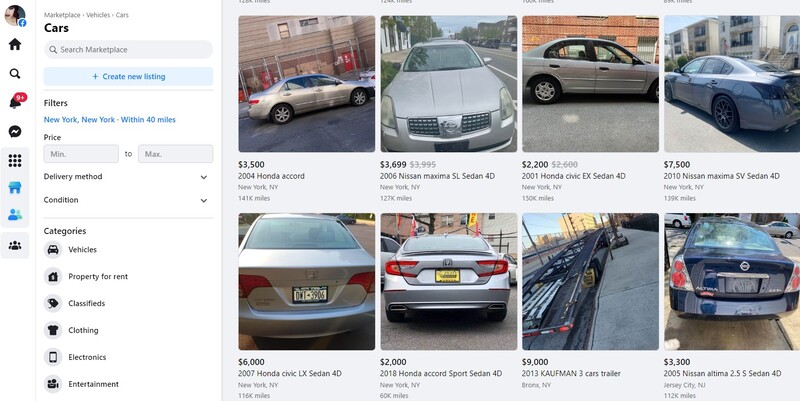 Facebook Marketplace for Cars